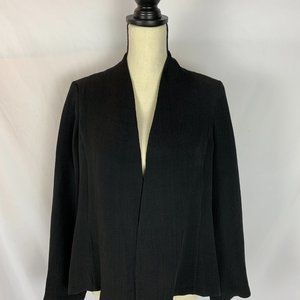 Eileen Fisher Petite Black Silk Open Cardigan